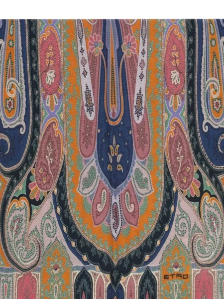 Шал Etro с ресни с пейсли десен черно
