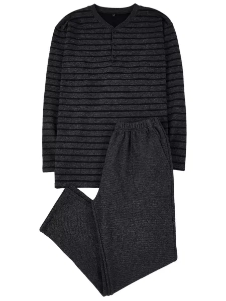 Trendyol Pijama lungă gri metalic negru