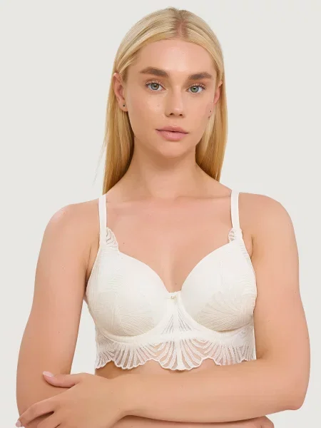 Бюстгальтер с кружевом синій