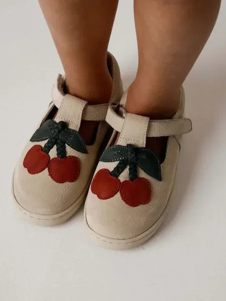 Donsje kožené polobotky Lowy Shoes Cherry béžové