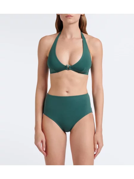 Top Eres cu gât halter verde