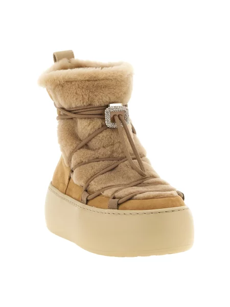 Buty do kostki Roger Vivier skórzane beżowe