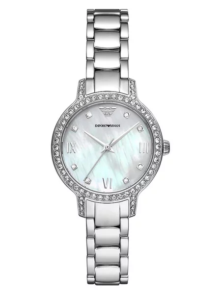 Emporio Armani Ceas analogic argintiu / alb perlat