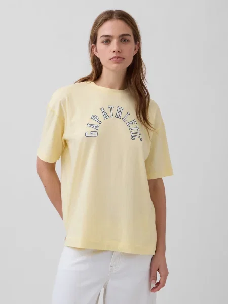 Tricou Gap cu autograf retro galben
