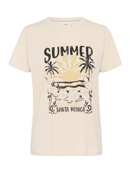 SAINT TROPEZ Tricou Kuvi crem / galben muștar negru