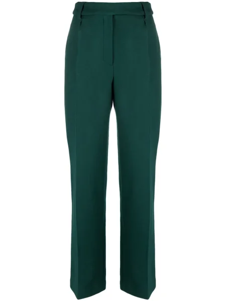 Szerokie talia spodnie Alexandre Vauthier w pepitkę zielone