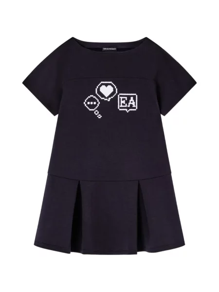 Sukienka mini dziecięca Emporio Armani niebieska