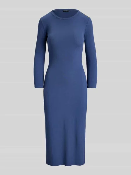 Przylegająca sukienka casualowa z mieszanki bawełny Lauren Ralph Lauren niebieska