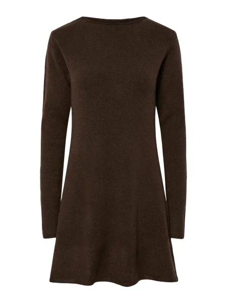PIECES Pletena obleka PCJUNNA temno rjava