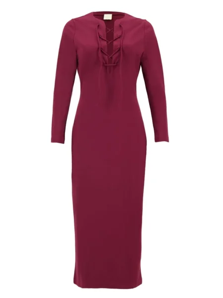 Sukienka midi Paula do kolan garniturowa czerwona