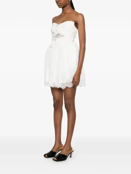 Rochie mini Self-portrait fără bretele alb