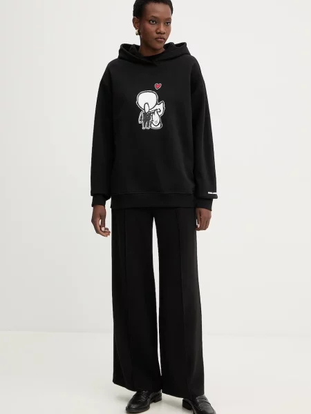 Karl Lagerfeld bluza IKON z kapturem wzorzysta czarny