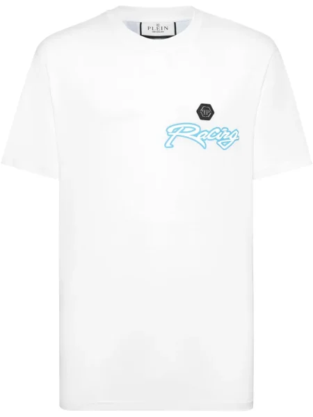 Tricou Philipp Plein cu dungi alb