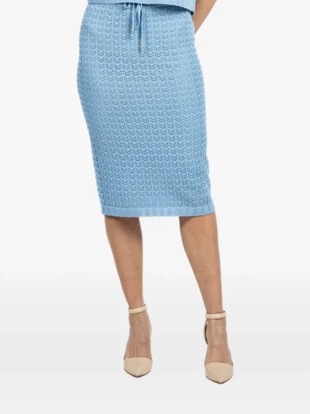 Spódnica midi L'agence koronkowa do kolan niebieska