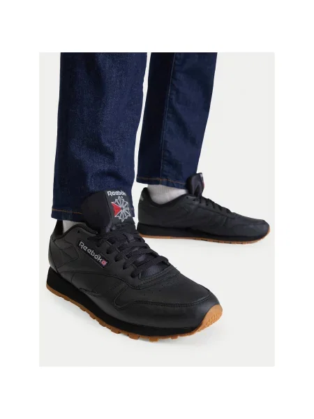 Кожаные классические кроссовки Reebok Classic Leather черные