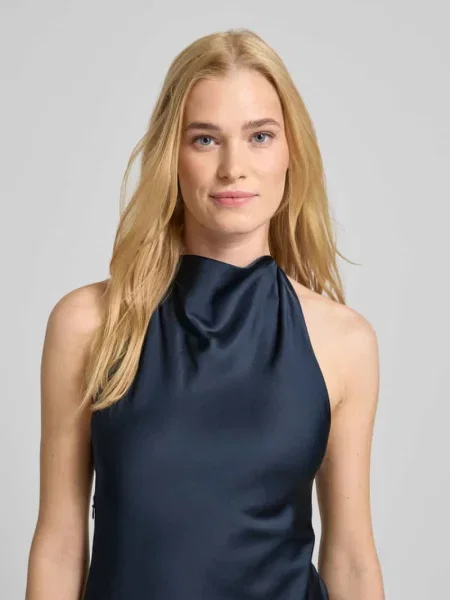 Sukienka wieczorowa z wiązaniem na szyi model ‘Audrey’ Forever New niebieska