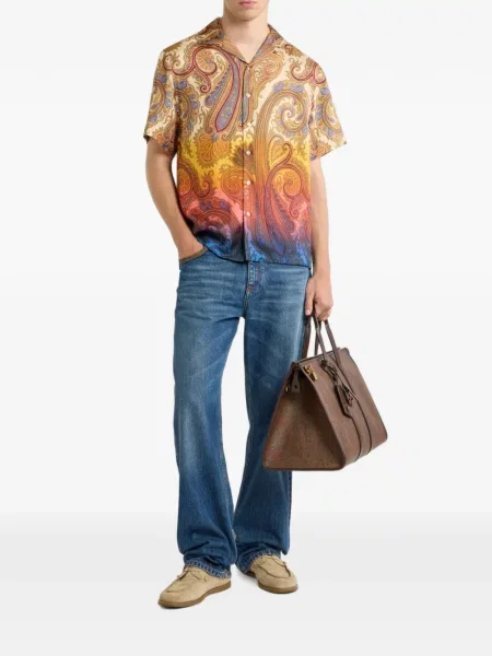Cămașă Etro de mătase cu imagine cu model paisley