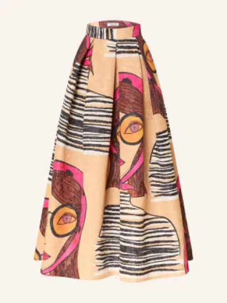 Lunatica Milano Spódnica Żakardowa braun beżowa