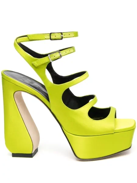 Sandale Si Rossi din piele cu platformă verde
