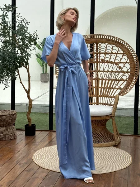 Макси платье Jadone Fashion голубое