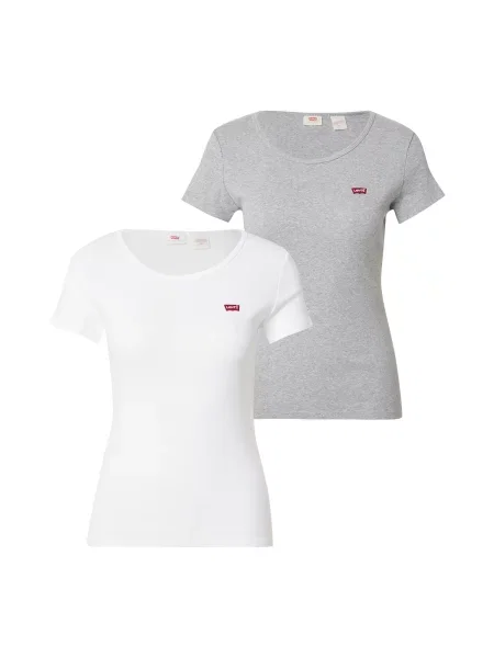 LEVI'S ® Tričko 2 Pack Crewneck Tee šedý melír / červená bílá
