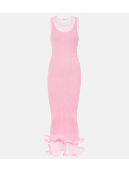 Rochie midi Simkhai cu volane până la genunchi de costum roz