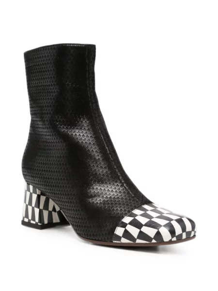 Cizme scurte Chie Mihara cu model piele de șarpe negru