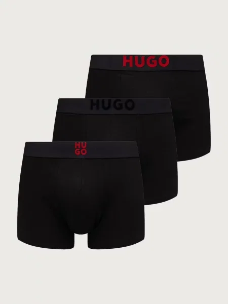Obcisłe bokserki z paskiem z logo Hugo czerwone