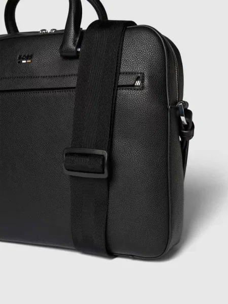 Torba na laptop z detalem z logo model ‘Ray’ Boss czarna