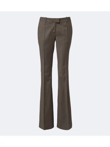 Pantaloni The Attico cu talie joasă de lână gri