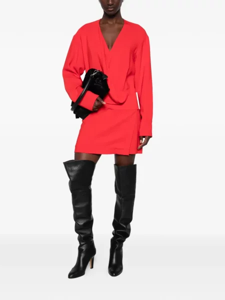 Lung rochie mini Sportmax plic roșu