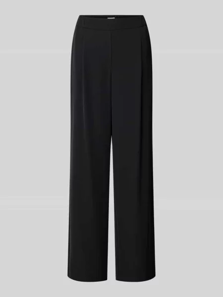 Spodnie materiałowe o kroju wide fit z elastycznym pasem Jake*s Collection czarne