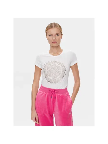 Guess T-Shirt Camelia Slim Fit λευκό