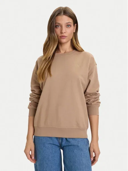 Calvin Klein Jeans Суитшърт Archive Кафяв бежово