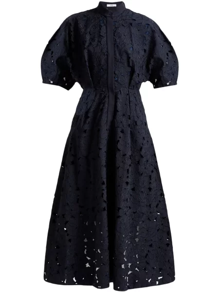 Sukienka koszulowa Erdem do kolan garniturowa niebieska