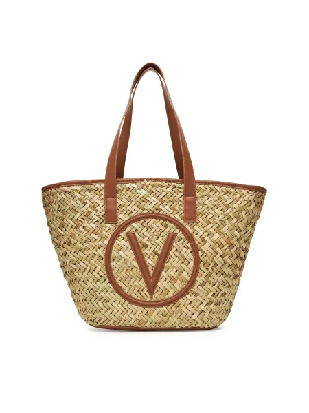 Кожена кожена чанта Valentino бежово