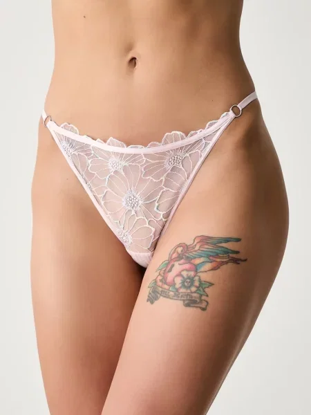 Chantelle tanga krajkové růžové