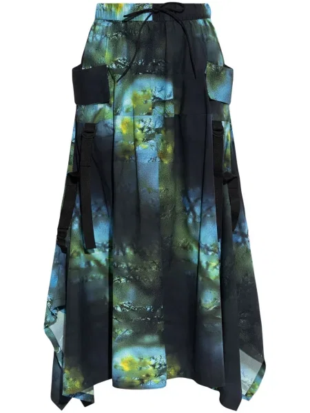 Fusta maxi Y-3 cu imagine negru