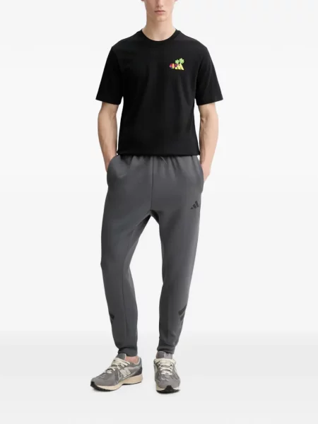 Τρέξιμο παντελόνι Adidas από διχτυωτό slip-on μαύρο