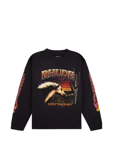 Pulover Rhude cu imagine negru