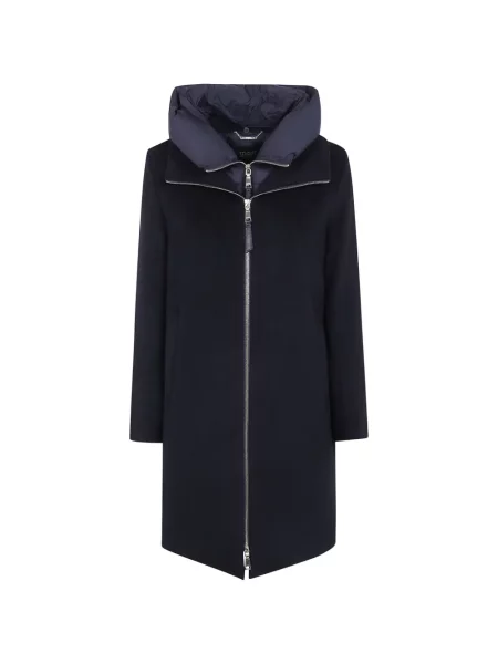 Palton Seventy cu glugă negru