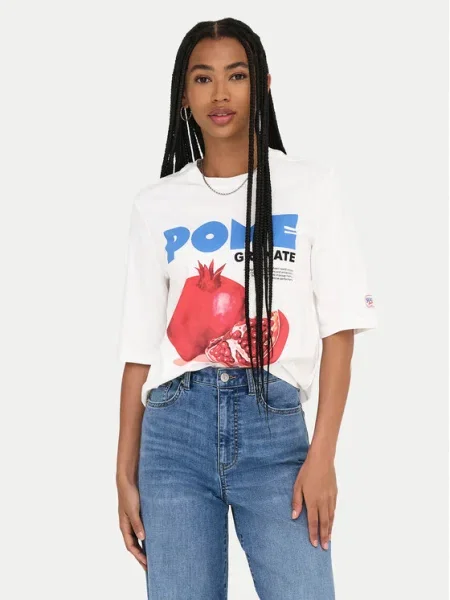 ONLY Tricou Phoebe alb