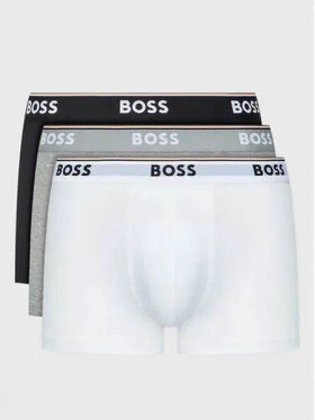 BOSS Orange Boxeri / alb / gri amestecat negru
