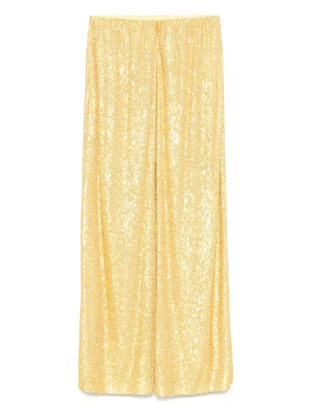 Pantaloni Norma Kamali galben