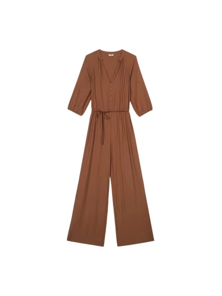 Kombinezon Oltre z dekoltem w serek brązowy