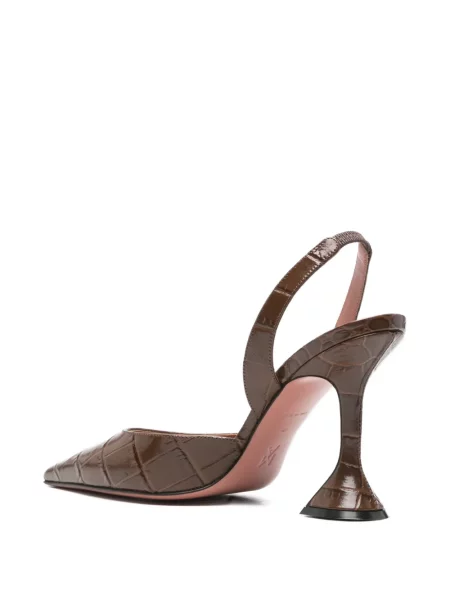 Pantofi cu toc Amina Muaddi maro