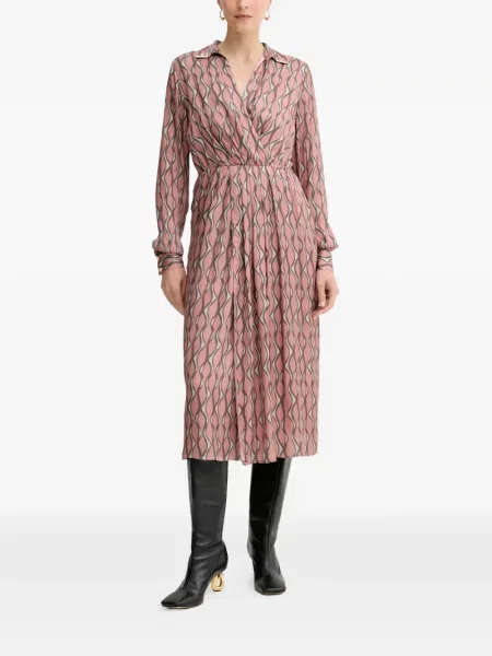 Rochie maxi Fracomina până la genunchi de costum roz