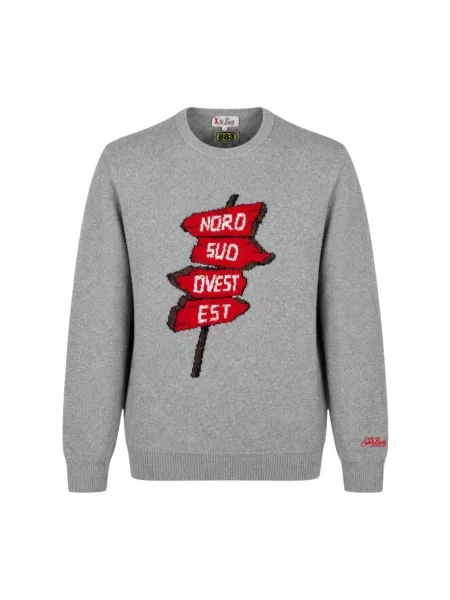 Sweter Mc2 Saint Barth wełniany szary
