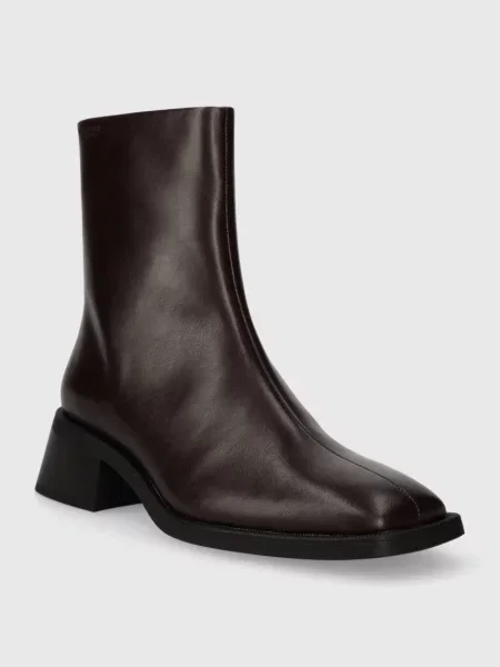 Vagabond Shoemakers botki skórzane BLANCA na płaskim brązowy