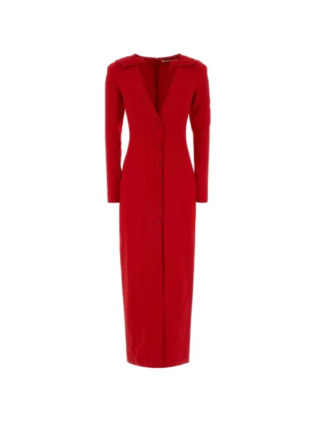 Rochie maxi Alessandra Rich cu decolteu în V de costum roșu